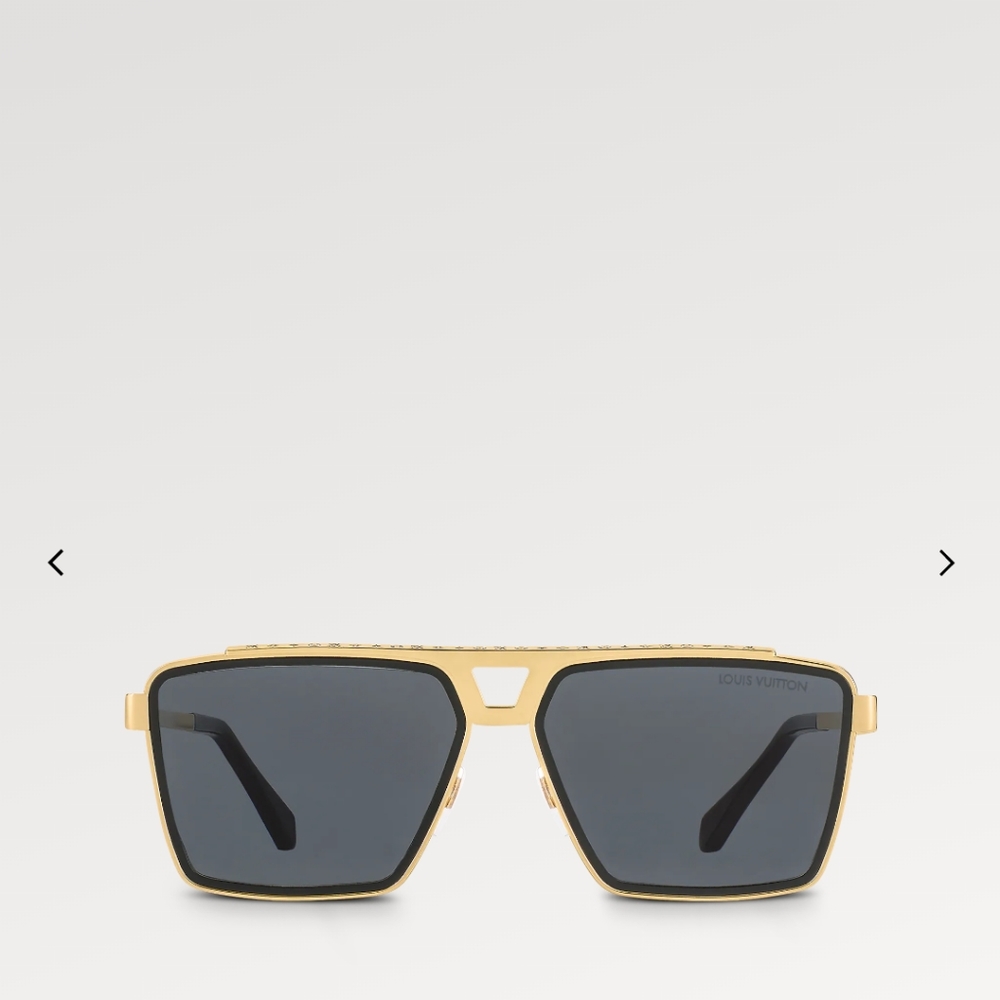 LOUIS VUITTON  1.1 Evidence Metal Square Sunglasses  Colors: Gold